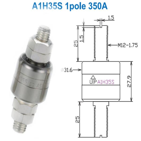 A1H35S mercury slip rings 1poles/350A