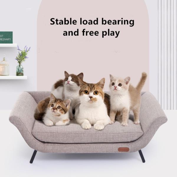 Quality Linen Gray Cat Bed Can Be Used As Pet Bed All The Year Round Scratch Resistant Bite Resistant Cat Easy To Clean Dog Nest for sale