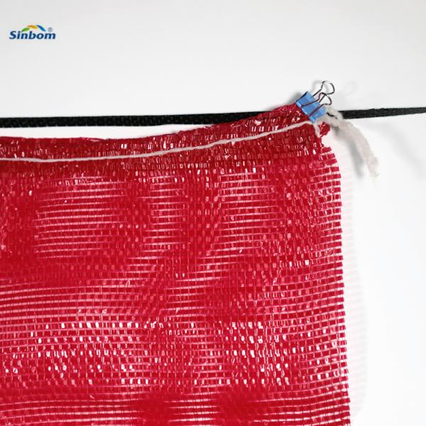 Yellow Leno Mesh Bag for PP Knitted Packaging Onions Fruits Vegetables and Firewood