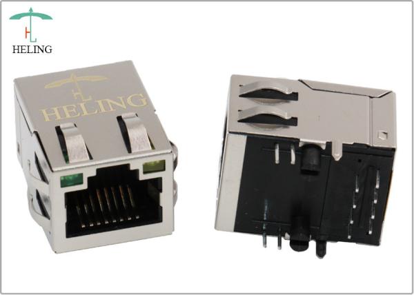 Quality 1 x 1 Shielded RJ45 Magnetic Jack 30 U" / 50 U" Gold Plating Contact Terminal for sale
