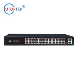 Unmanaged 24x10/100/1000M POE+2 UPlink UTP IEEE802.3af/at 30W POE Etherent switch for CCTV Network system
