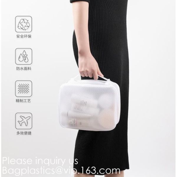 Eco ladies cosmetic bag PU leather pvc cosmetic pouch,Reusable Ladies Girls Clear Transparent PVC Cosmetic Pouch