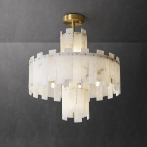 China Iron Scagliola High End Pendant Lights With Marble Lampshade wholesale