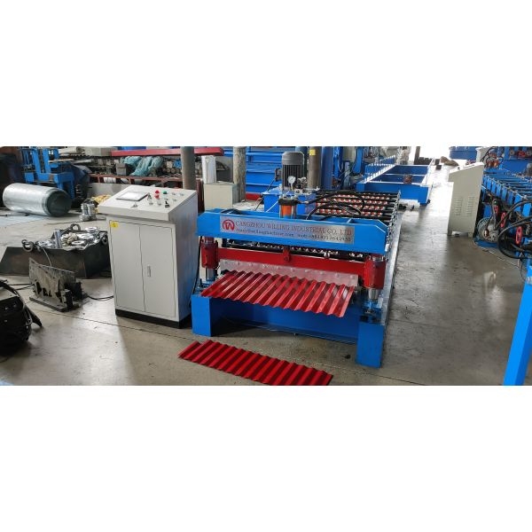 Corrugated 840mm Touchscreen Roof Tile Roll Forming Machine