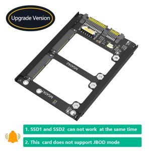 China Metal Case Dual mSATA SSD To 2.5 SATA3.0 6Gbps Adapter Card With Enclosure Socket mSATA to SATA Adapter Riser mSATA SSD Adapter on sale