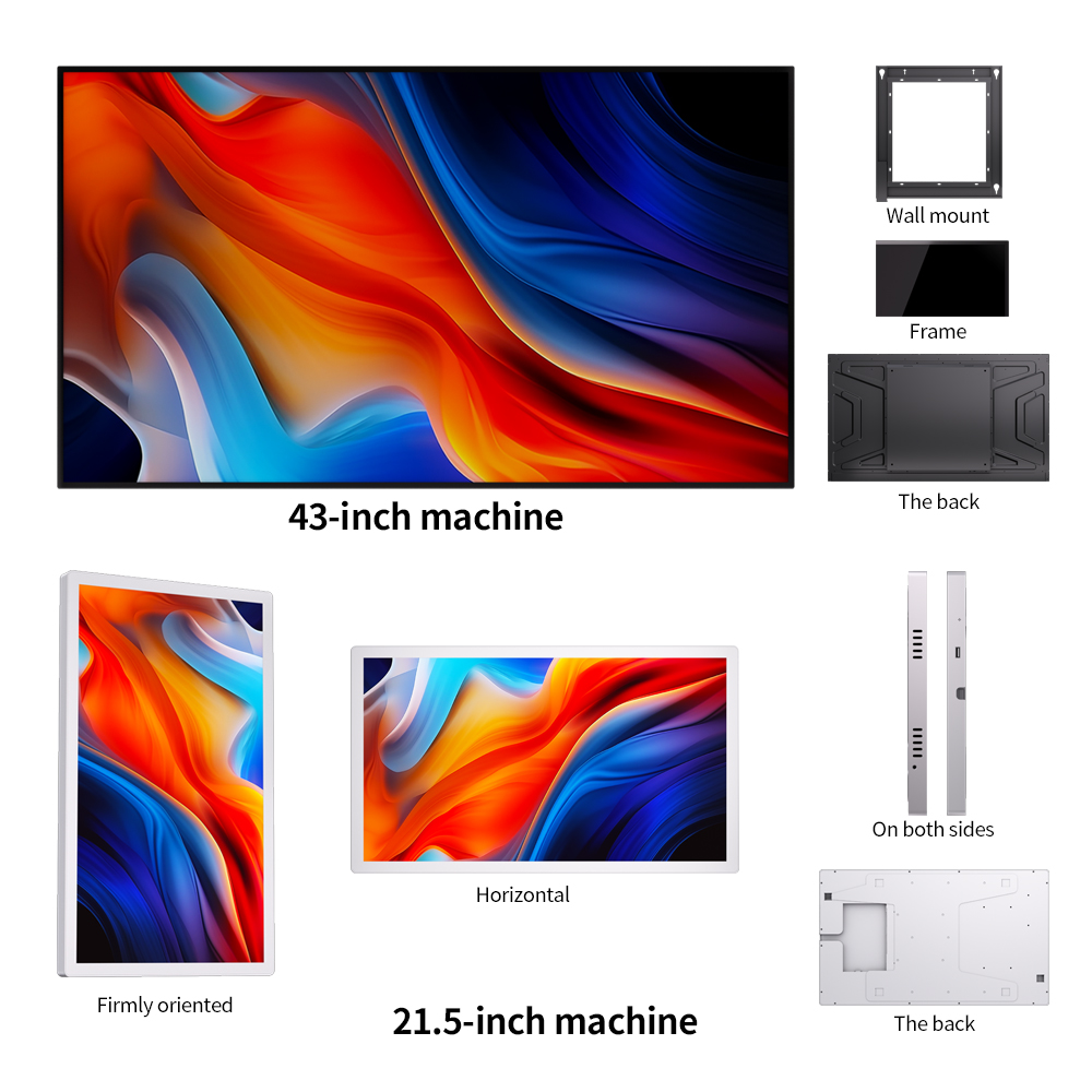 Digital Advertising Lcd Display Monitor Ultra Thin Floor Standing