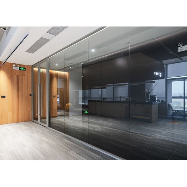 Modern customizable durable Office Glass Partition Walls 25mm style single frameless nice package with quality door