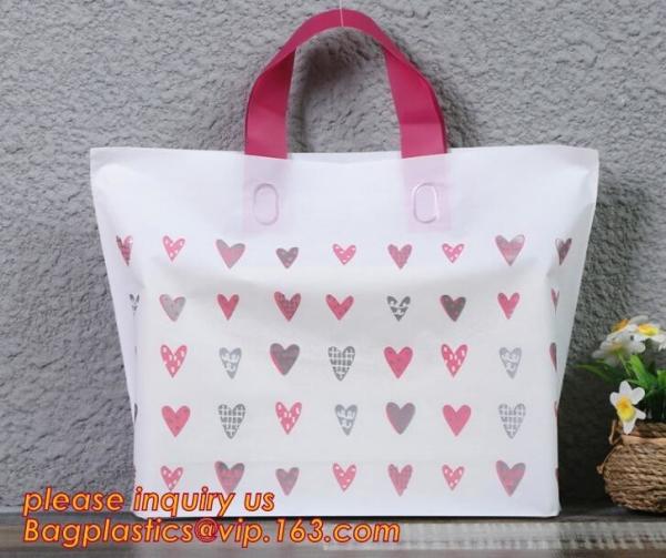Quality Custom Gravure Printing With Your Own Logo Plastic Shopping Bag Material LDPE/HDPE Custom Carrying Soft Loop Handle Bags for sale