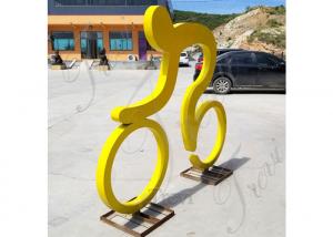China Outdoor Public Decorative Painted Stainless Steel Cyclist Sculpture wholesale