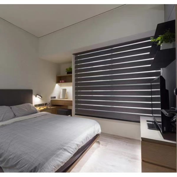 Fire Retardant Horizontal Blinds Sunscreen Zebra Fabric For Window Decor