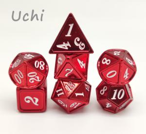 Neat Sharp Edges Metal RPG Dice 7 Piece Set Polyhedron Hand Poured