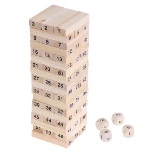 Quality Digits Domino Wooden Building Blocks Toy Tower Stacking Game for sale