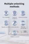S666 Tuya Smart Wifi Door Lock 3D Face Video Intercom Automatic Fingerprint Card