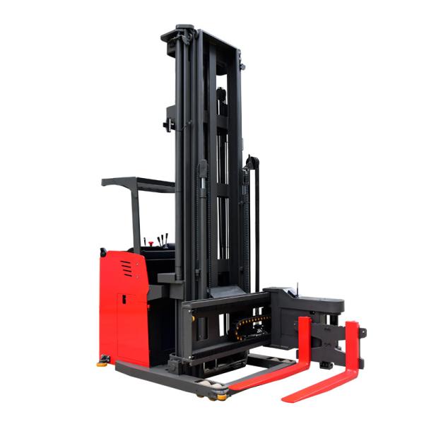 Quality 3m - 10m Height 3 Way Pallet Stacker Battery Operated With Rotating Fork for sale