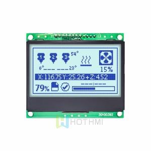 China 3.0&quot; 128x64 Graphic LCD Display Module | ST7565R | SPI | Gray Background with Blue Text | STN Positive Display wholesale