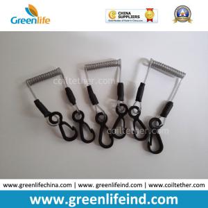 China 2.0*6*40mm Translucent Black Smart 0.8mm Wire Inside w/Plastic Snap Hook on Both Ends Smart Spring Tool Tethers wholesale
