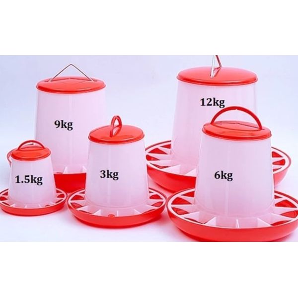 4kg Poultry Chicken Feed Bucket With Hanging Manual Feeder Drinkers
