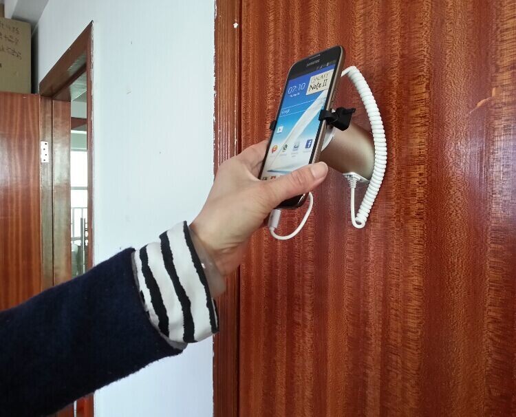 COMER cell phone alarm security counter stands with charging holders