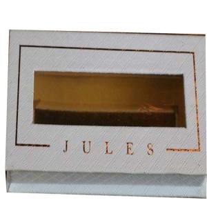 custom embossed texture eyelash paper box  luxury pvc window eyelash box custom foil stamping lash box