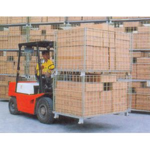China Collapsible Wire Storage Cages 300kg To 1500kg Loading Capacity wholesale