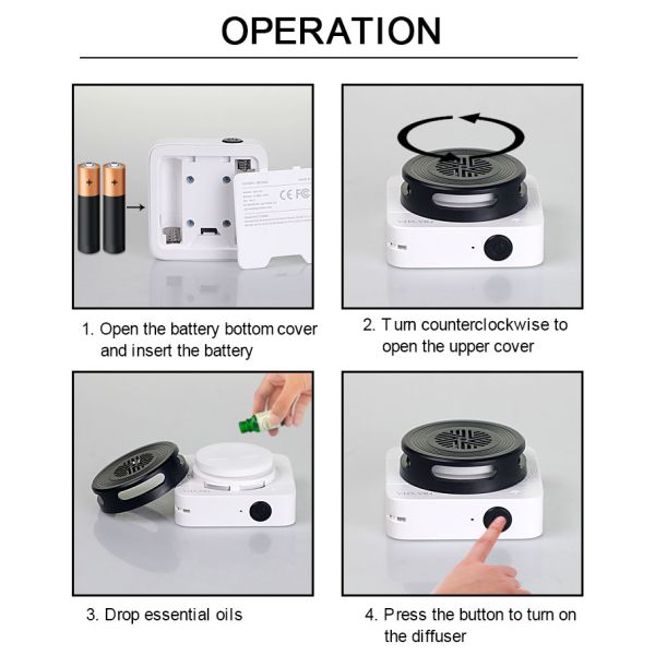 Outdoor Pocket Aroma Diffuser , Anhydrous 4Hours Mini Essential Oil Diffuser