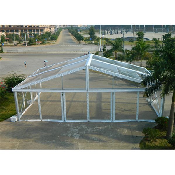 White 15m x 30m Aluminum Frame Tent Transparent PVC Fabric For Commercial Activities
