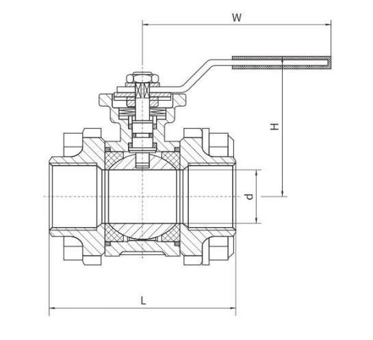 Straight Through Type Xtv Butt Welded 3PC Ball Valve ISO Mounting Pad Without Handle