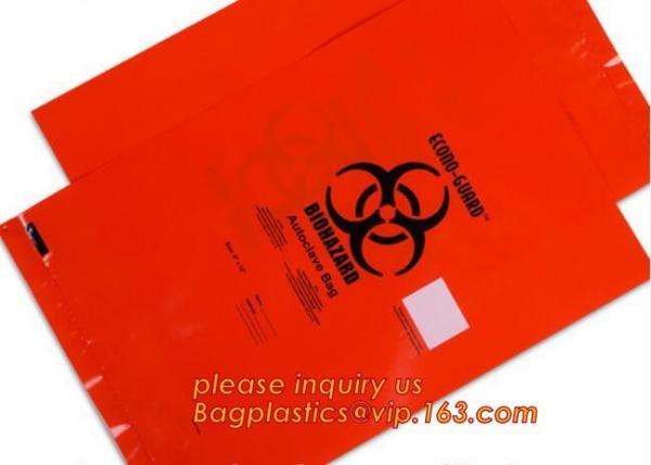 Large Drawstring Biohazardous Waste Bags, Nice printing red incinerate waste bag, Biohazard Bags Medical Waste Bags with