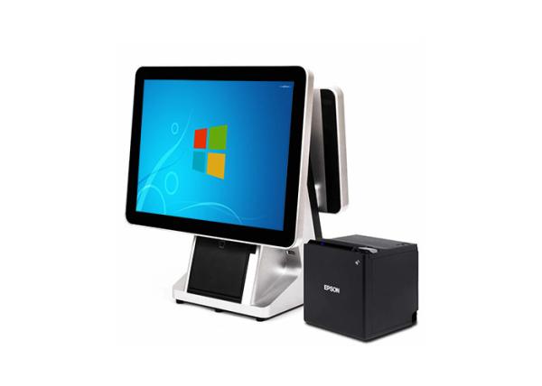 WIFI Touch Screen POS Terminal , POS Touch Screen Computer Clean Cut Metallic