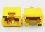 Yellow Color RJ45 Single Port 6.5mm Jack Height No Shielding Shell With One LED