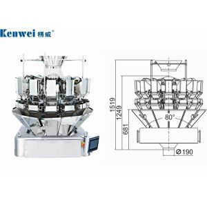 220V 3L Hopper 10 14 Head Multihead Weigher