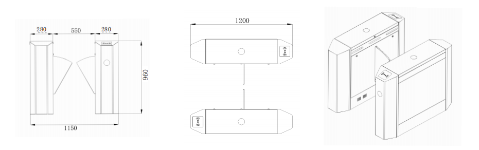 Retractable Flap Barrier Gate , Flap Optical Barrier Turnstiles