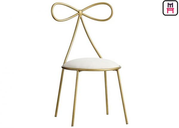 Quality Ins Style Lovely Bow Metal Restaurant Chairs With Custom Cushion Color On Stock for sale