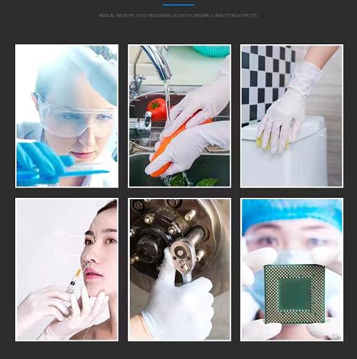 Anti Allergy White Gloves Disposable 7g Safe Health Nitrile Examination Gloves