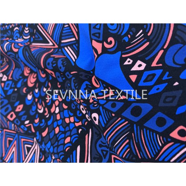 Retro Lining Sublimation Printing Activewear Knit Fabric Repreve Fiber Ladies Gym Body Up