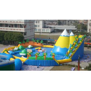 UV Resistance PVC Tarpaulin Inflatable Water Park With Pool Well Tailed