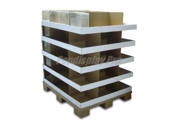 Quality Eco Friendly Cardboard Pallet Display Pantone Color With 5 Stackable Trays for sale