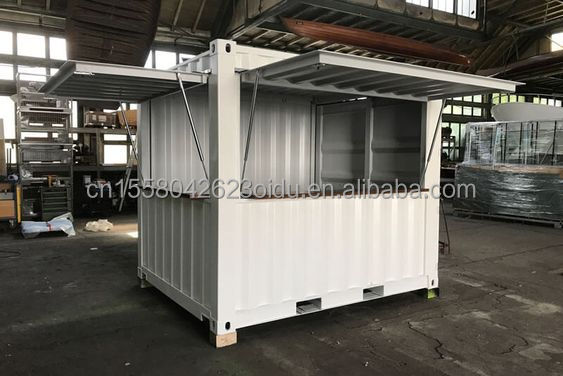 Modern 10 ft 20 ft Prefabricated Steel Shop Container Kiosk Mobile Mini Bar for Outdoor Kitchen and Restaurant Movable Design Shop