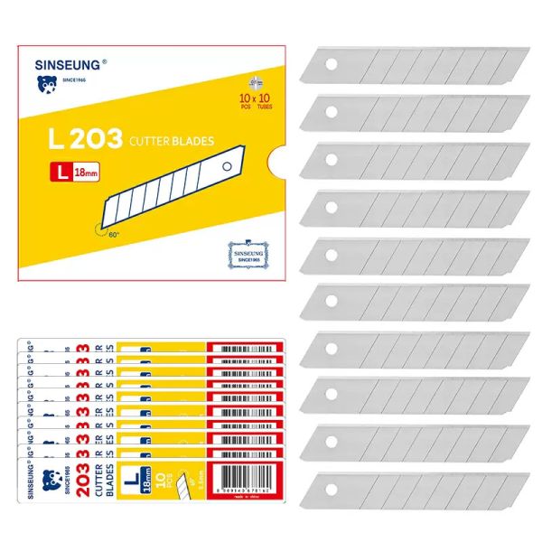 18mm Snap Off Blade 60 Degrees Sinseung L203 Angle 0.5mm Thickness