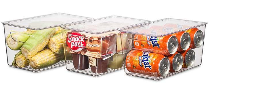 Fridge Tray Drawer Organizer Pull Out Refrigerator, Food Storage Boxes Stackable Home Kitchen Vegetable Storage