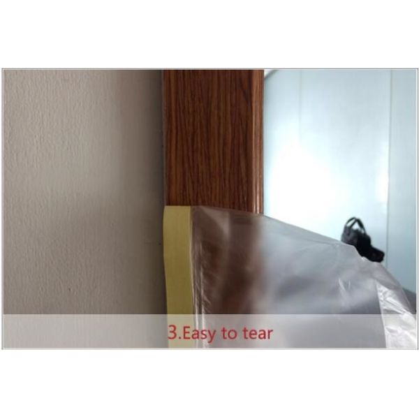 Pre-tapd paint masking film HDPE,Car paint repair masking film with tape, Hot sell masking film with adhesive tape, PAC