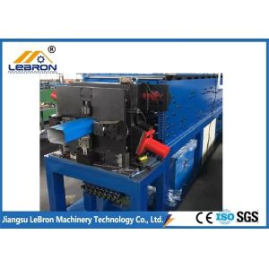 China Blue Metal Gutter Roll Forming Machine , High Speed Seamless Rain Gutter Machine wholesale