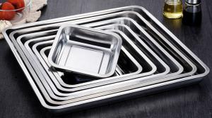 China Safe Stainless Steel Food Tray Plate Oven Smooth Polished 60*60*2cm wholesale