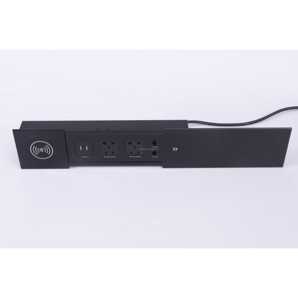 100-240V Power Conference Table Top Desktop Electrical Outlet RJ45 Cat6 Port