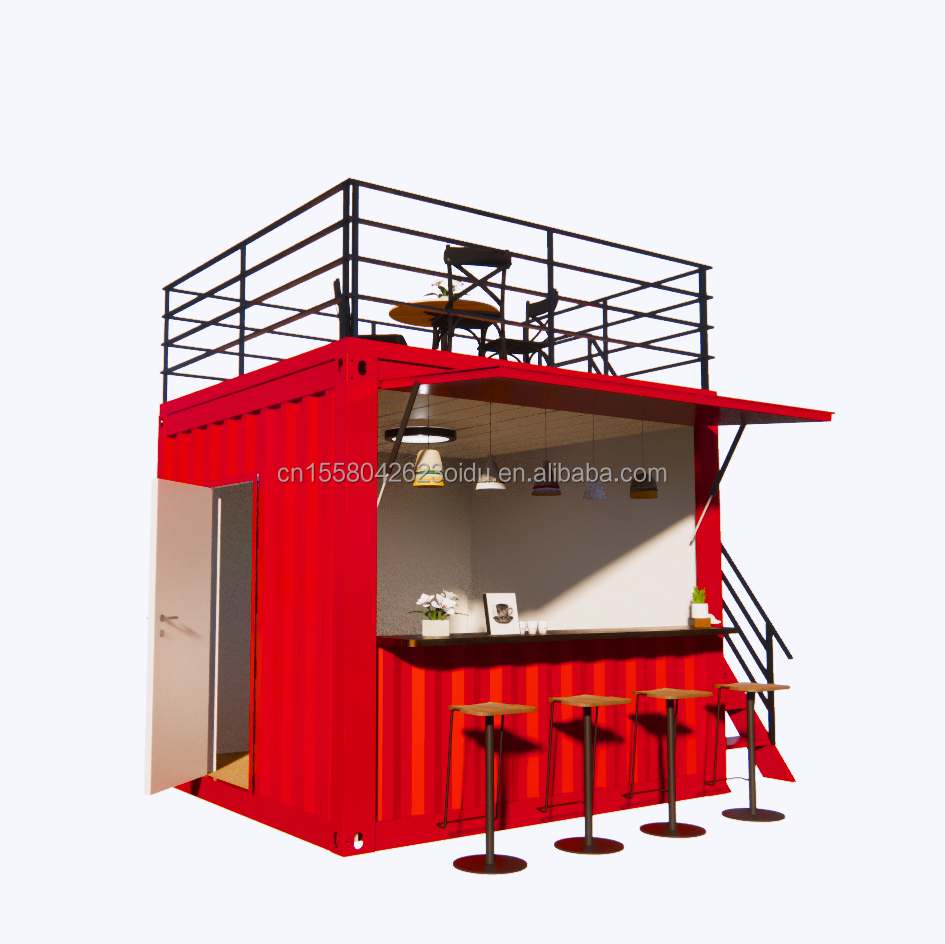Shop Professional Customized Container Coffee Shop Bar Fast-food Restaurant Convenience Store Kiosk Booth with Aluminum Alloy Windows