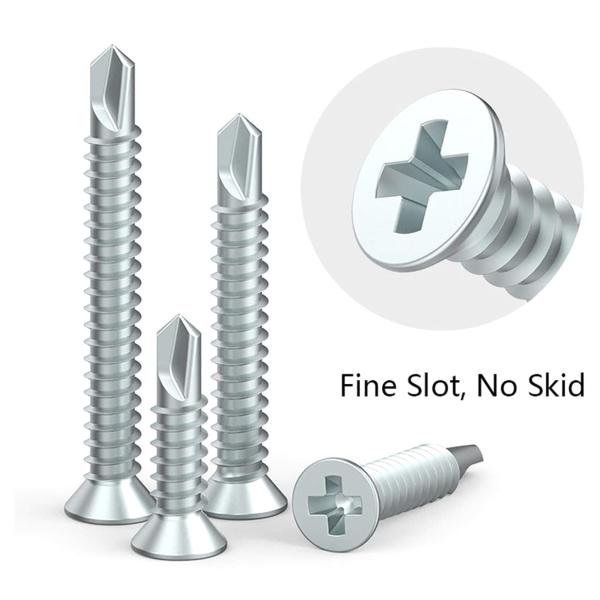 Quality 3.9 M12 Philips Cross Recessed Countersunk Csk Head Galvanized Self Drilling Metal Screw for sale