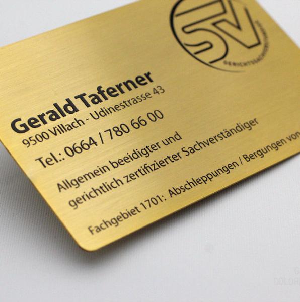 Gold Plated Printable Metal Business Cards With Brush Effect Different Background