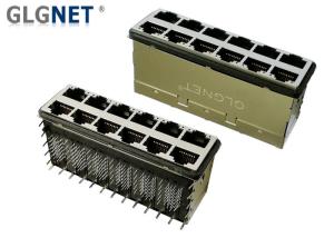 China Right Angle 10G RJ45 Connector Modular Ethernet Jack Stacked 2 X 6 wholesale