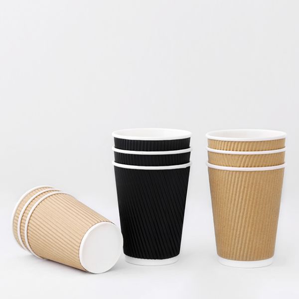 Customization Ripple Wall Paper Cup 10oz Hot Drinking 90mm Paper Cold Drink