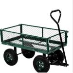 Tools Heavy Duty Mesh Wagon Cart with Removable Sides and Rubber Tire from